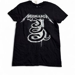 Metallica Men's Black Snake Graphic Short Sleeve Tee